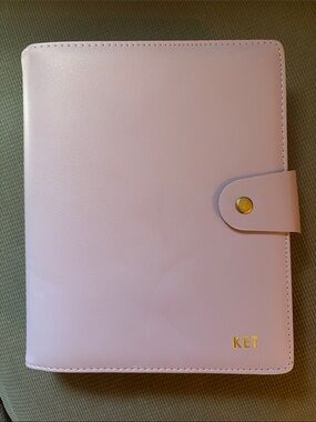 Erin Condren A5 Light Blush Life Planner Cover. Initials KET in gold
